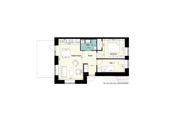 apartment Lys 3-værelses lejlighed med altan i Høje Taastrup