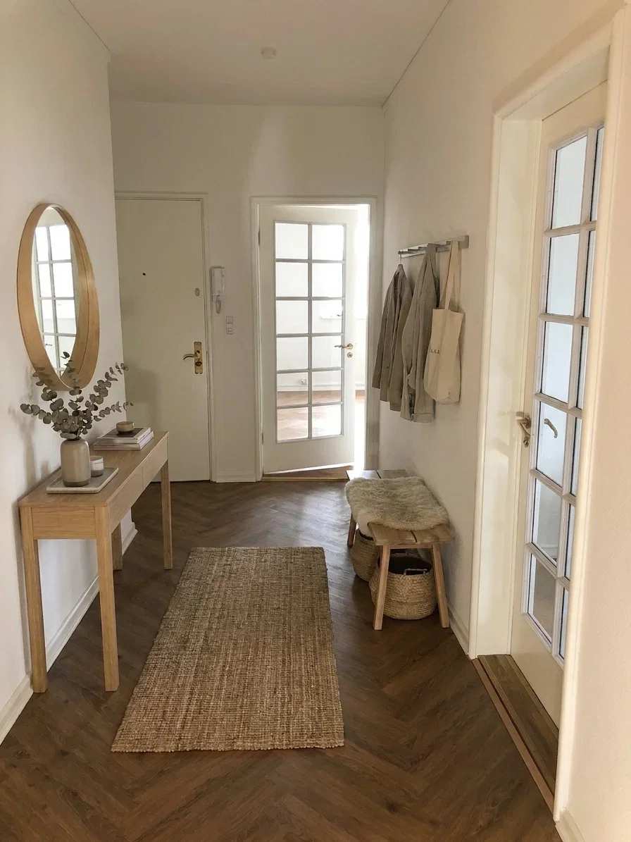apartment Rummelig 4-værelses med altan, buet vinduesparti og sildebensparket