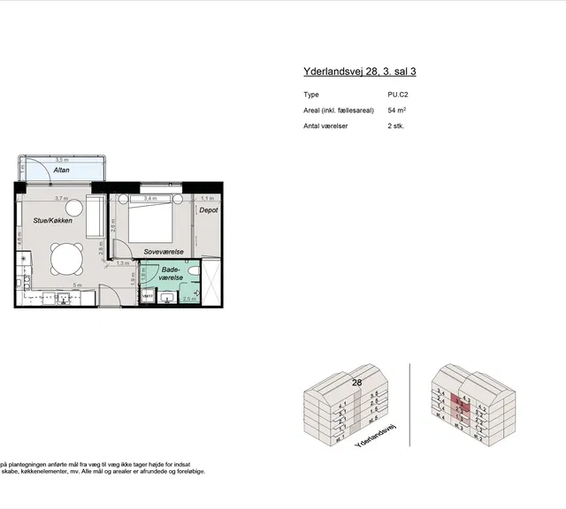 apartment Lys 2-værelses bolig nær Amager Strand