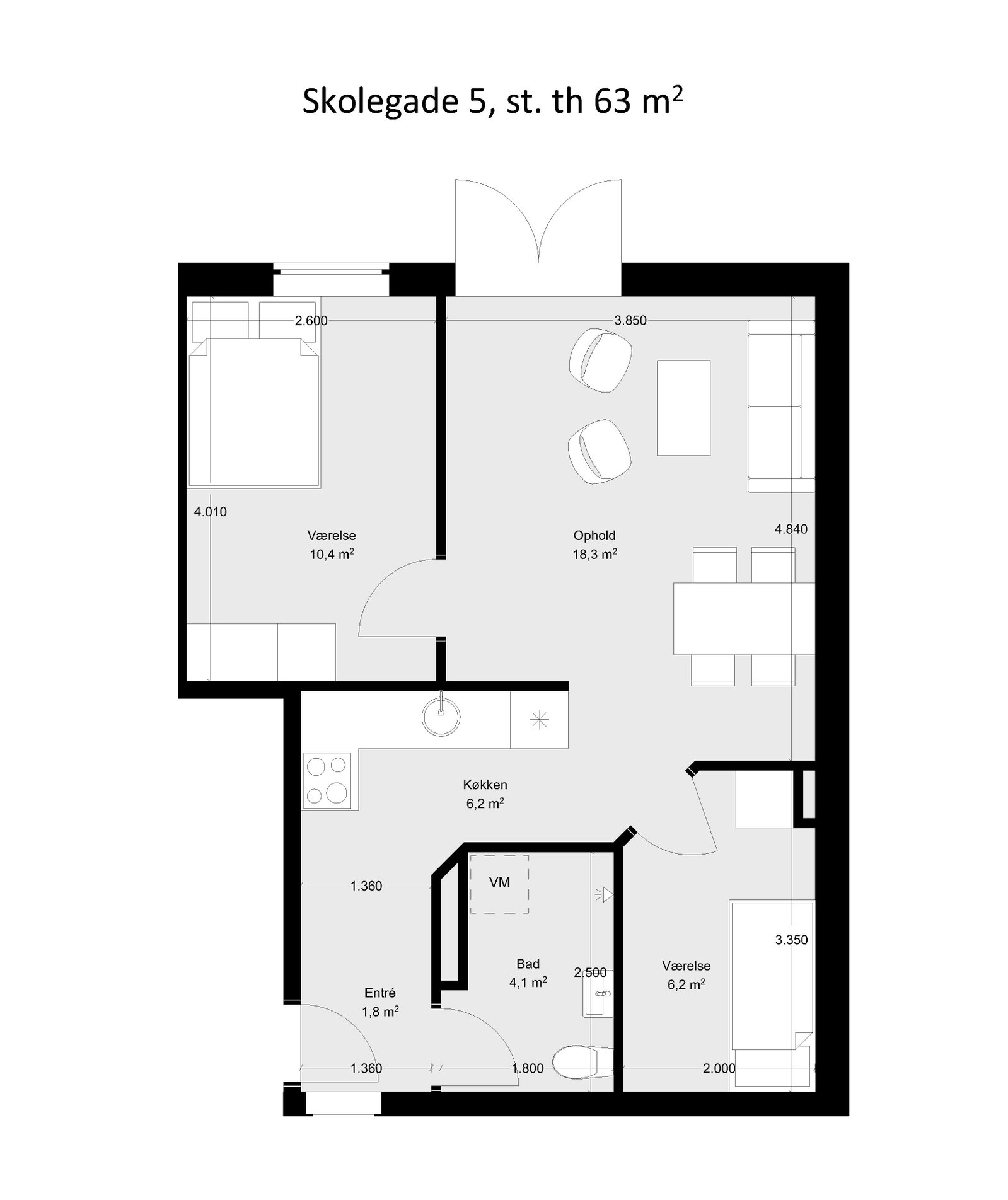 apartment Skolegade 5, st. th.