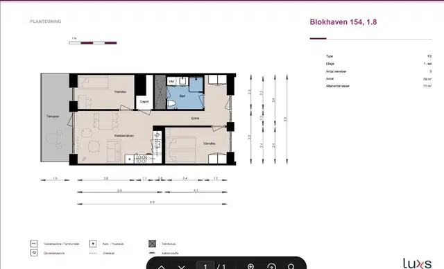 apartment Bright 3-room apartment in Skovlunde Town Center