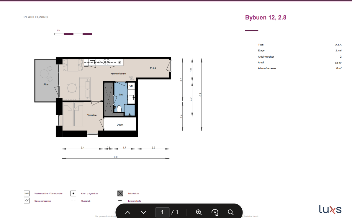 apartment Indbydende 2-værelses på 62 m² i Skovlunde