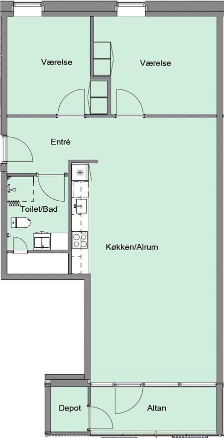apartment Seniorvenlig 3-værelses lejlighed i hjertet af Horsens