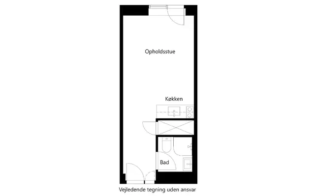 apartment Lys étværelses bolig med fransk altan på Amager
