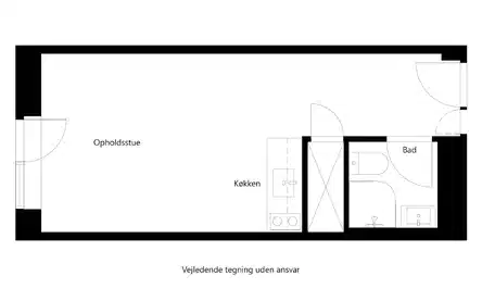 apartment Bright studio apartment with shared facilities in Amager