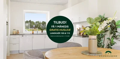 Moderne rækkehus med terrasse og have i Ugelbølle - Langkær, Rønde - 1