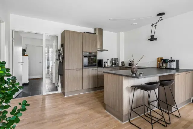 apartment Lys 83 m² lejlighed på 1. sal med terrasse og altan