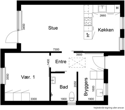Lækker rækkehus med 2 værelser - Vielunden, Gislev - 1