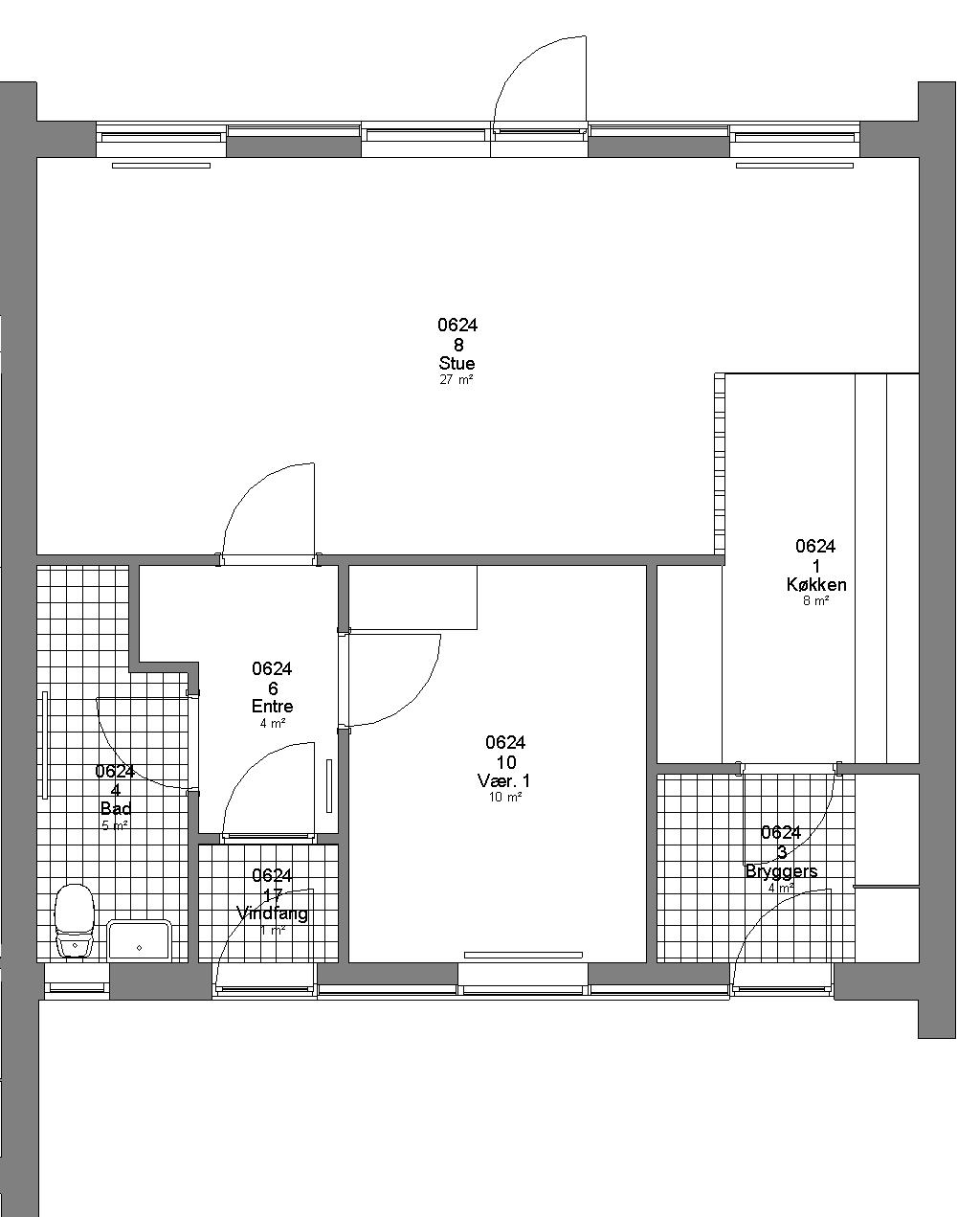 townhouse Etplansrækkehus med have og terrasse, 59 m²