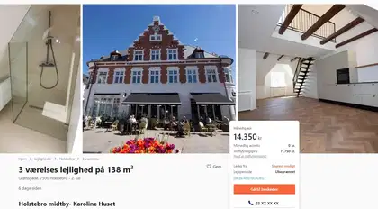 Visual presentation of the listing
