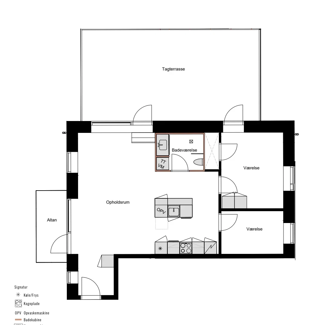 apartment Exclusive penthouse with a roof terrace, balcony and fjord view