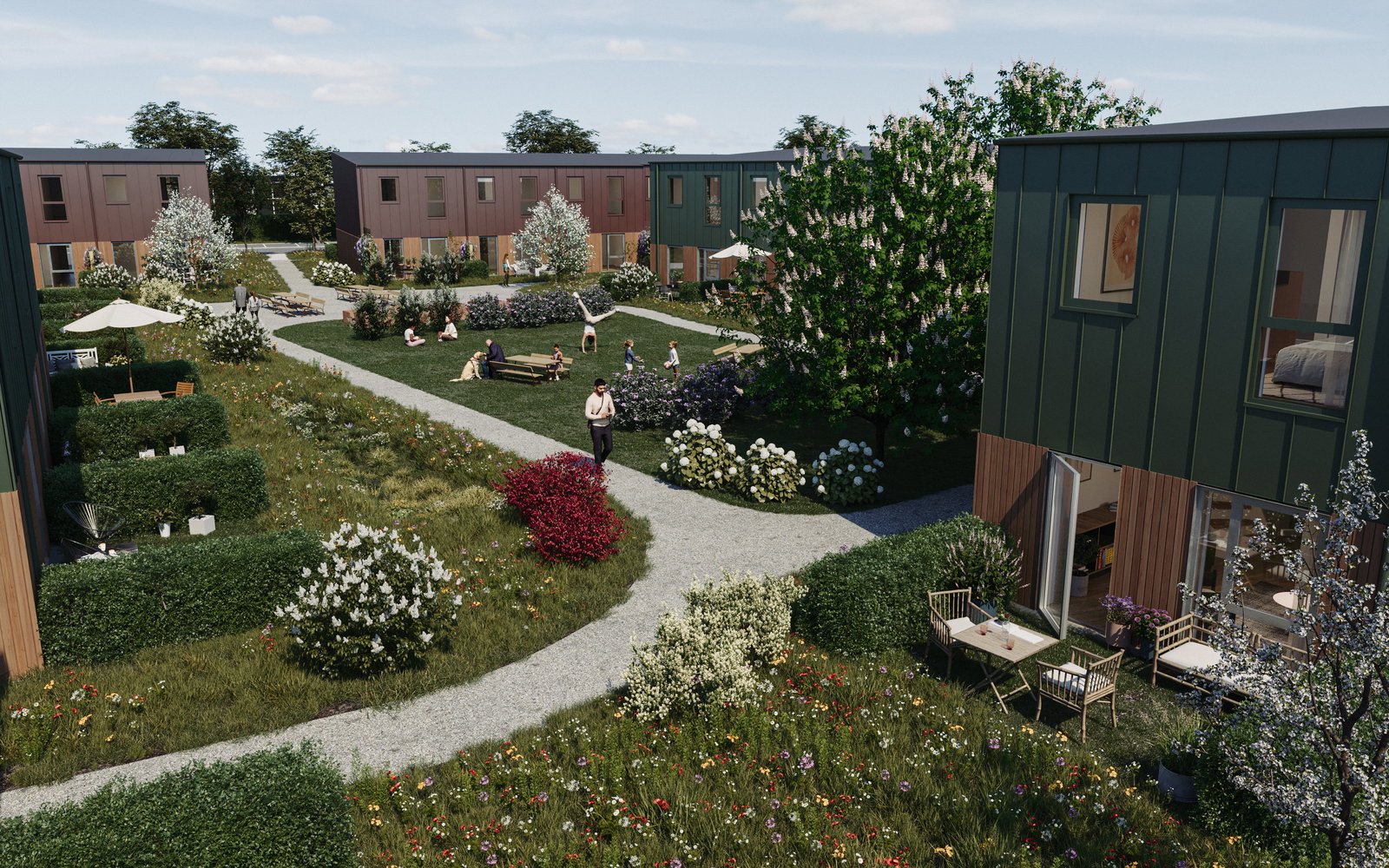 townhouse Newly built end-terrace house with 4 bedrooms and a garden