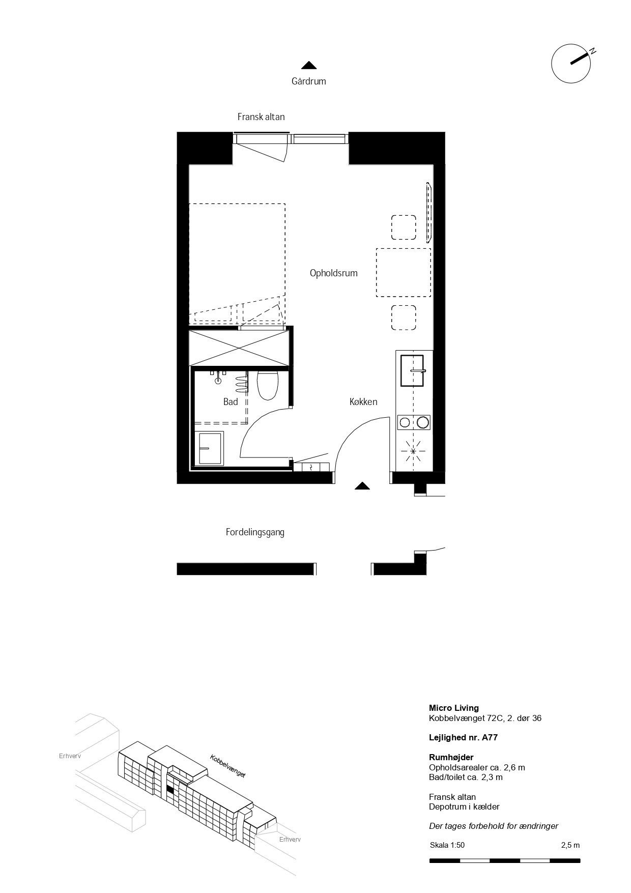 apartment Lyst 1-værelses Micro Living i Brønshøj