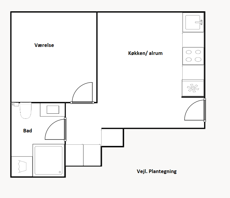 apartment Velindrettet 2-værelses lejlighed på attraktiv adresse ved Nytorv i Viborg.