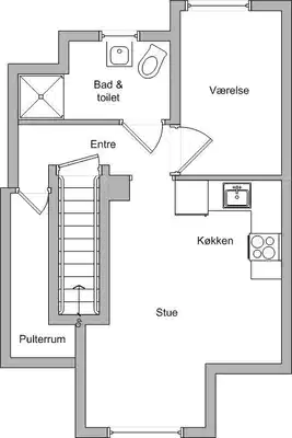 apartment Lyse 2-værelses lejlighed med havudsigt