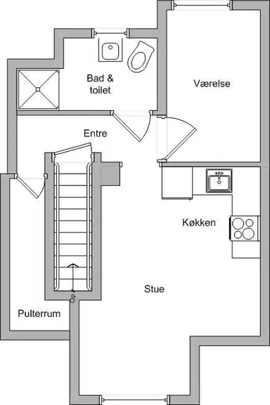 apartment Lyse 2-værelses lejlighed med havudsigt