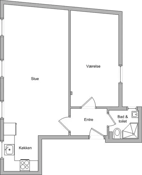 apartment 64 m² 2-værelses lejlighed – depositum aftales