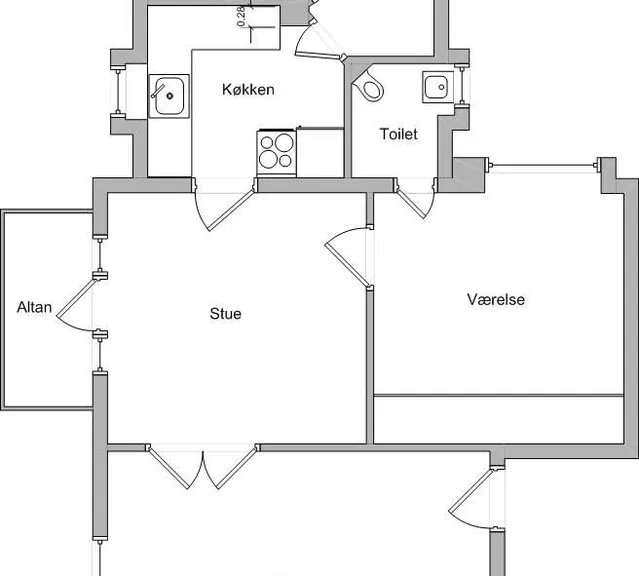 apartment 3-værelses lejlighed på Humblevej