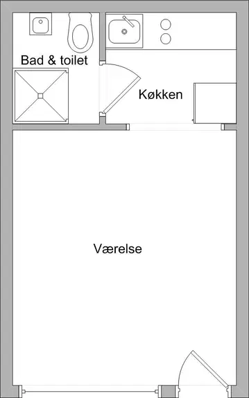 apartment 1-værelses lejlighed på Ravnemøllevej