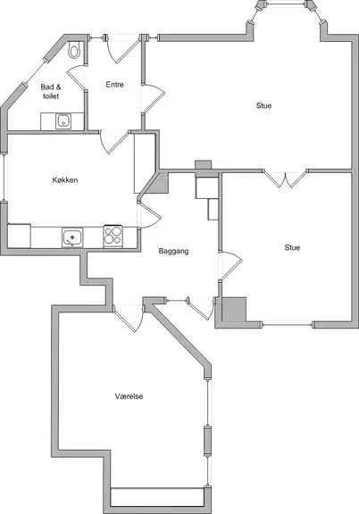 apartment Lys og rummelig 109 m² 3-værelses lejlighed