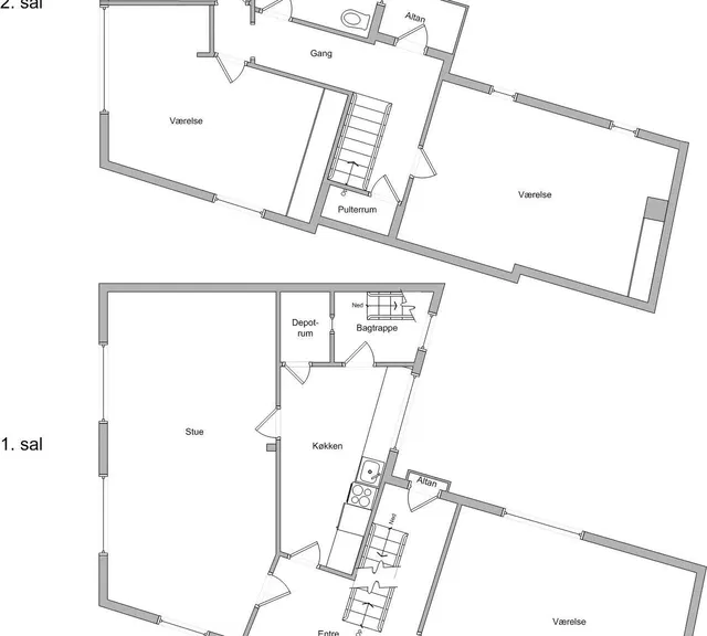 apartment Rummelig 6-værelses lejlighed i Bagergade