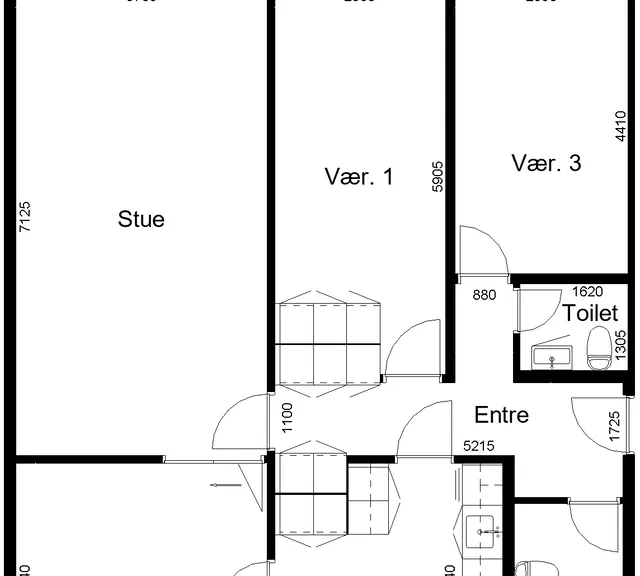 apartment Lejlighed på Tjørning 168 st tv