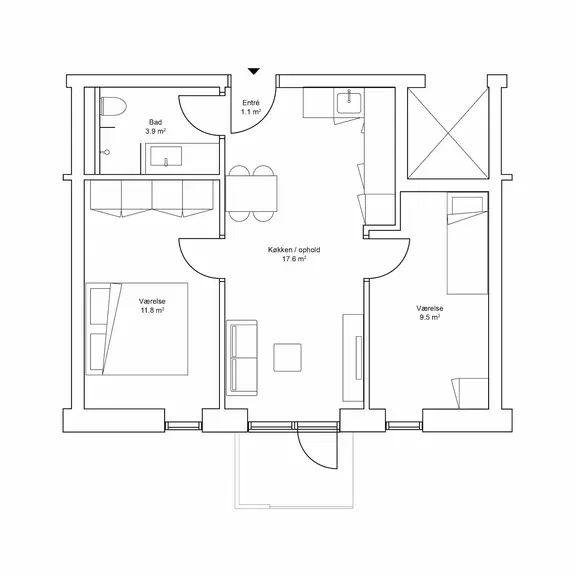 apartment Delevenlig 3-værelses med stor sydvestvendt altan