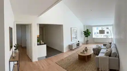 apartment 2 rums bolig med højt til loftet