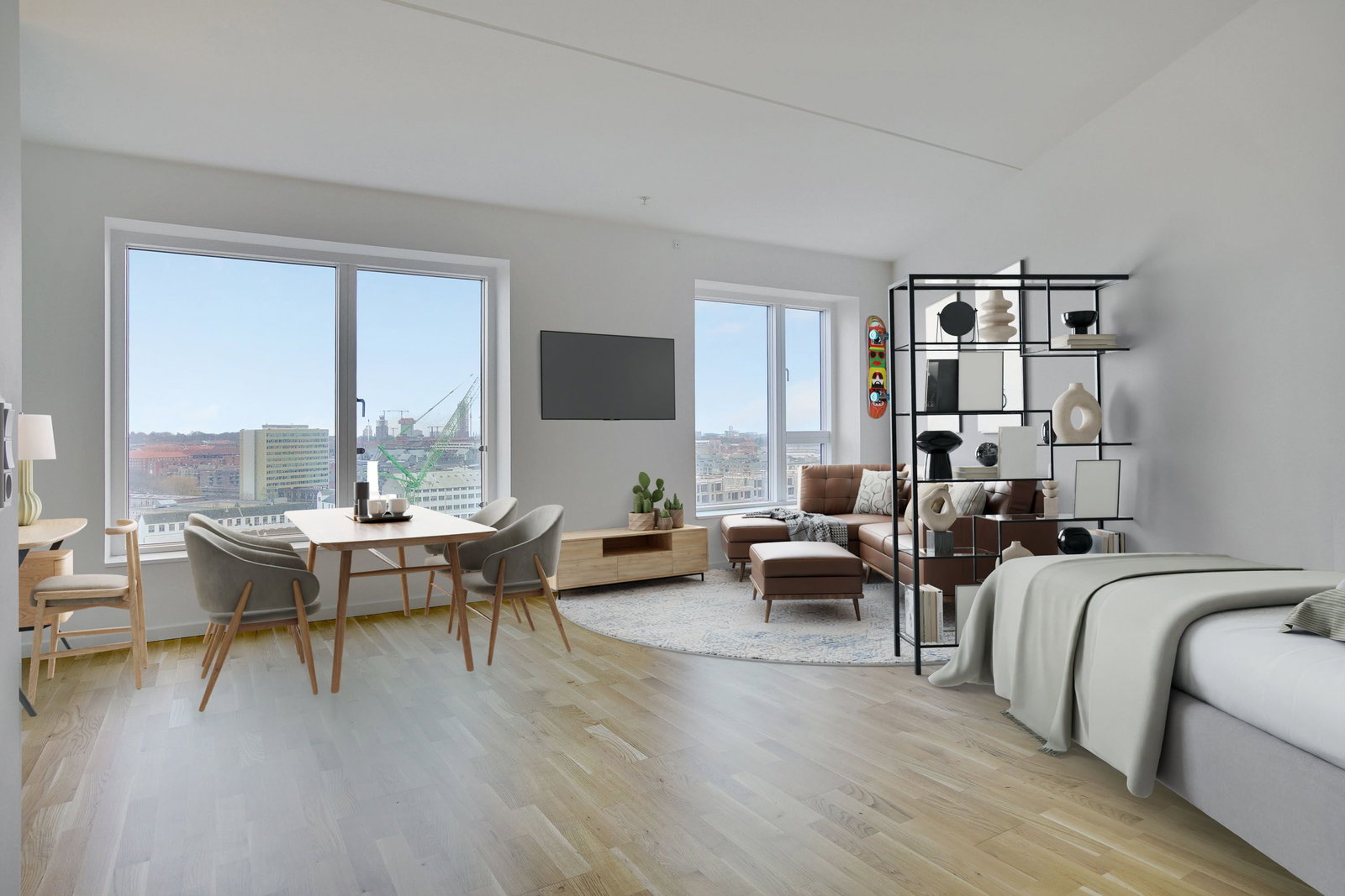 apartment Lys 1-værelses med åben plan ved Grønttorvet