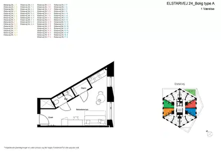 apartment Moderne 1-værelses med fælles tagterrasse i Valby