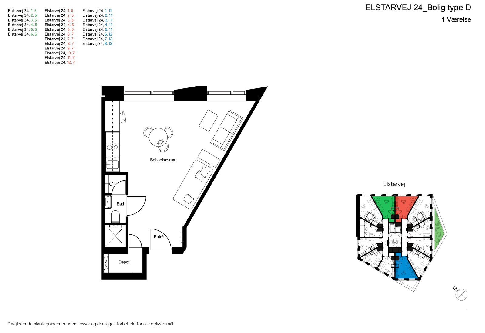 apartment Modern 1-room apartment with shared roof terrace in Valby