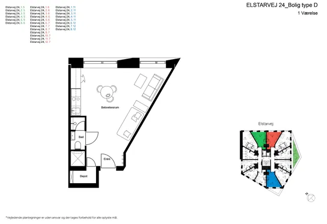 apartment Boliger med udsigt over Valby og fællesfaciliteter