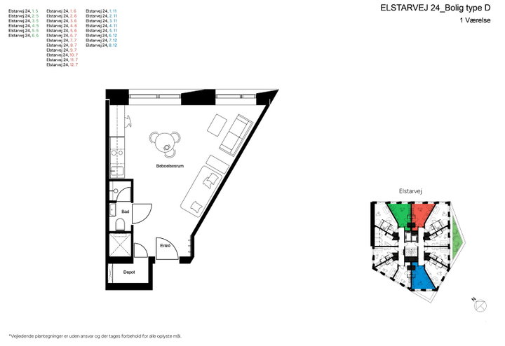 Moderne 1-værelses med fælles tagterrasse i Valby - Elstarvej, Valby - 0