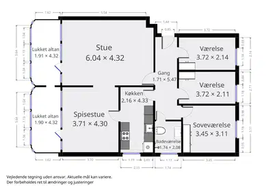 Visual presentation of the listing