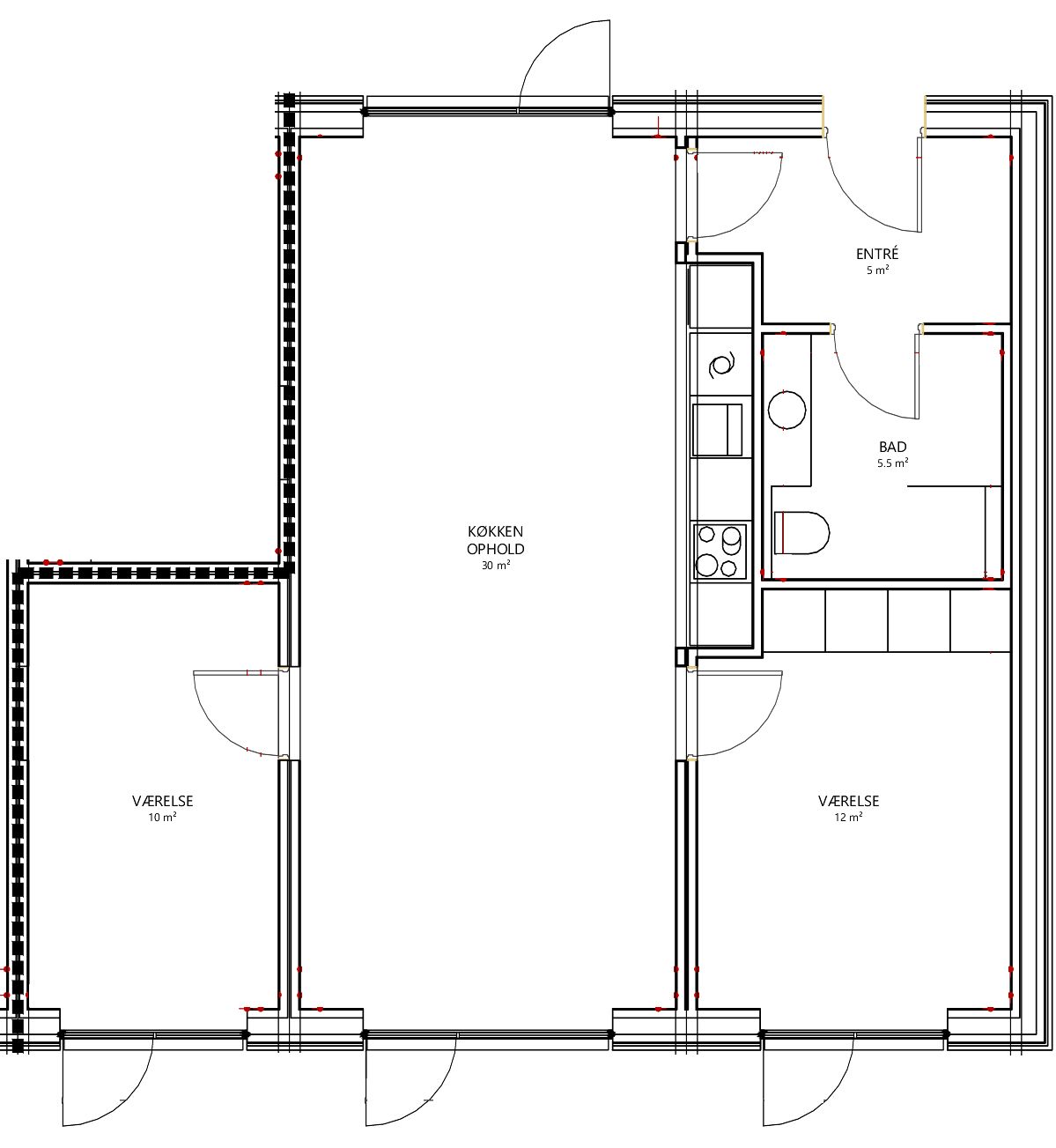 townhouse Moderne 1-plans rækkehuse ud til marker i Helsinge