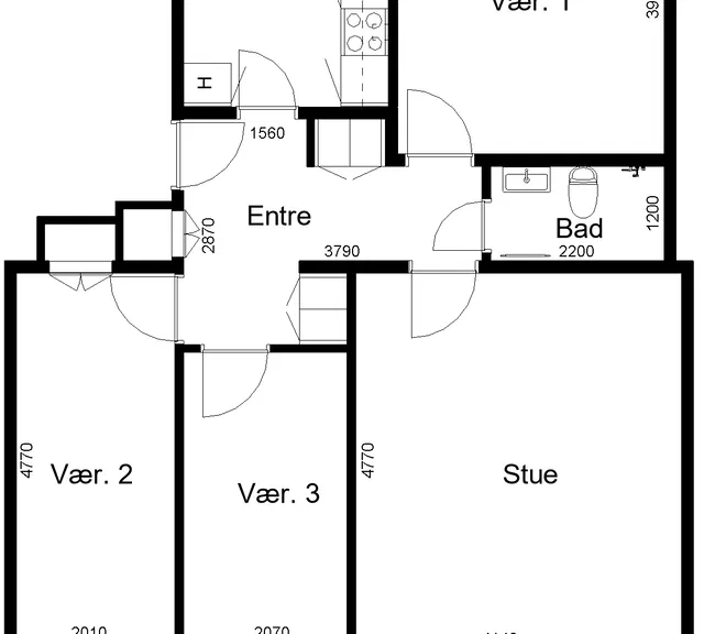 apartment Lejlighed på Jernbanegade 29 2. tv.