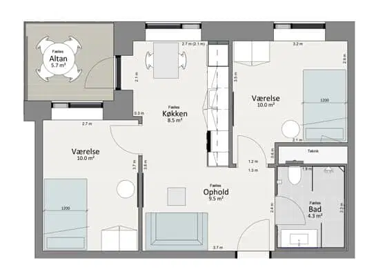 apartment Moderne 3-værelses lejlighed i Odense C - Ideel til deling!