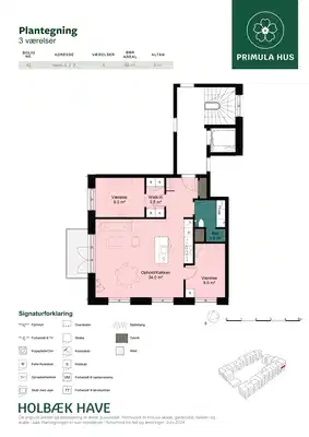 apartment Bright 3-room apartment with balcony in Holbæk