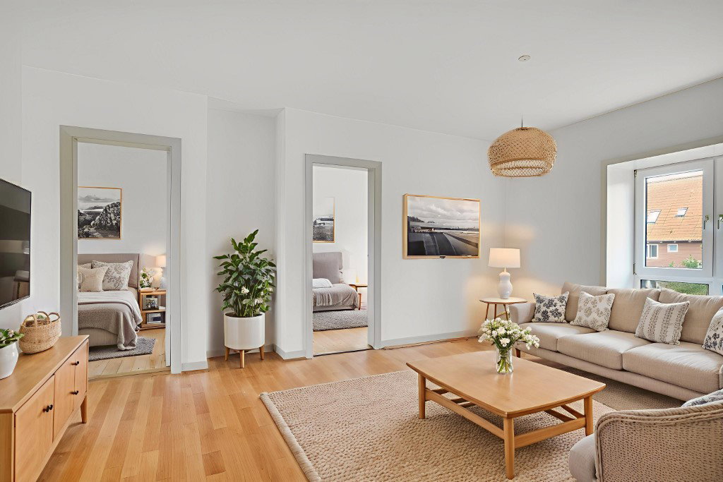 apartment Lys 4-værelses på 85 m2 – plankegulve og separat køkken