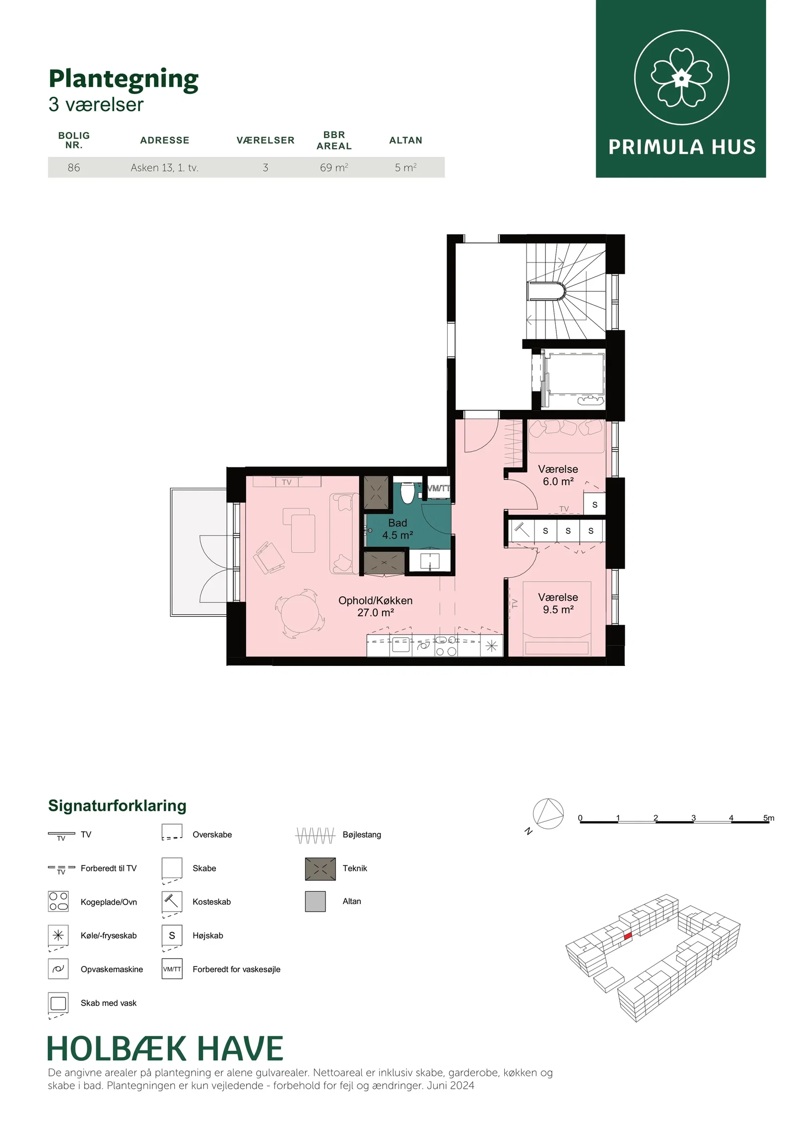 apartment Modern and bright 3-room apartment in Holbæk