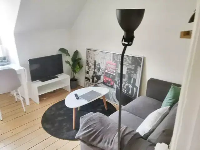 apartment Hyggelig 2-værelses på tagetagen med skråvægge og plankegulve – 40 m2 til 4.550 kr./md.
