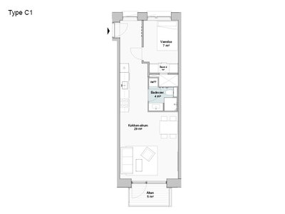 Lys 2-værelses lejlighed med altan i moderne kompleks - Cortex Park, Odense M - 1