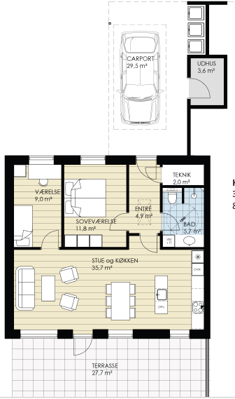 Familiebolig 82 m² med sydvendt terrasse - Aagade, Vestervig - 3