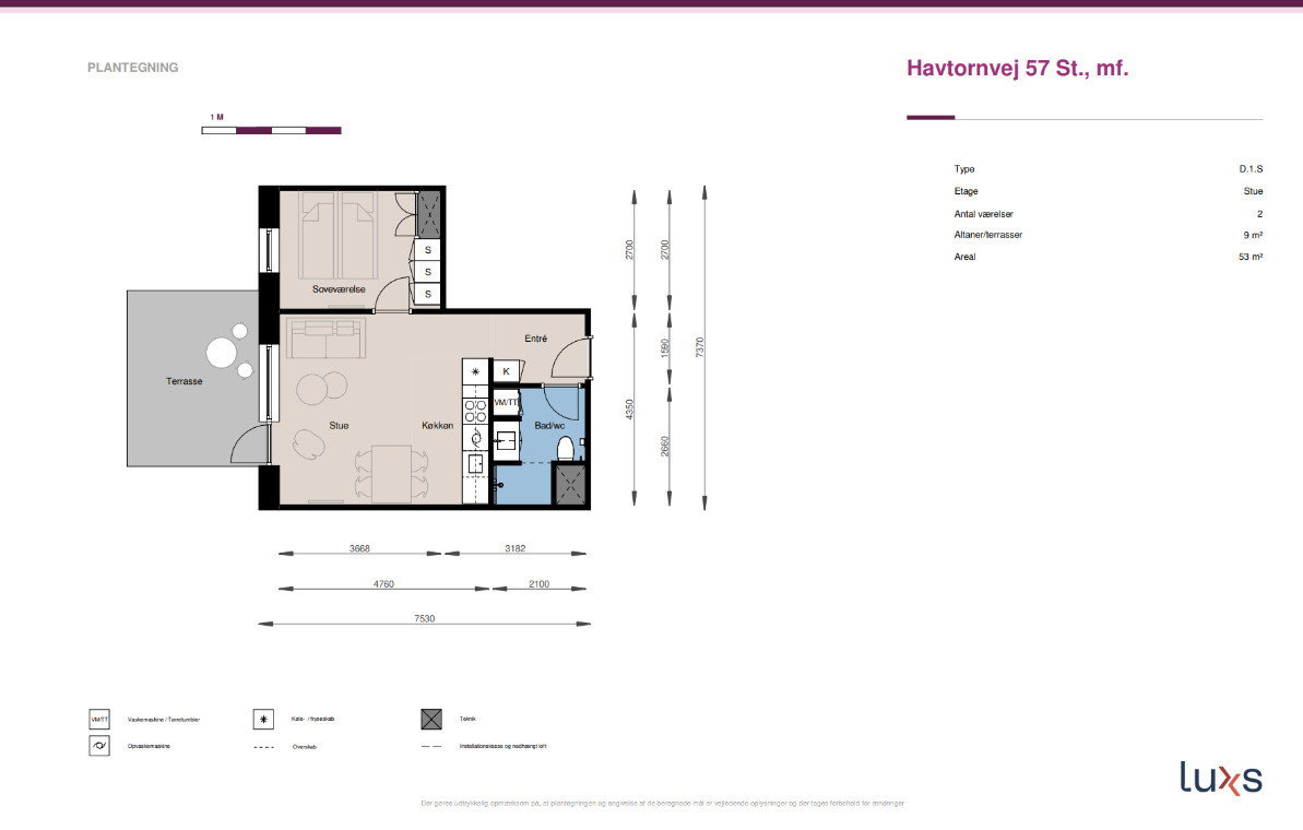apartment Moderne 2-værelses lejlighed på 54 m2 i Hedehusene