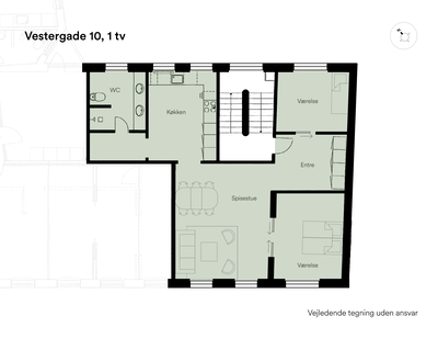 Lys 3-værelses lejlighed på 100 m² i Randers - Vestergade, Randers C - 1