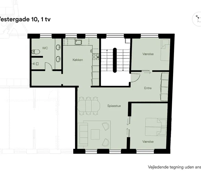 apartment Lys 3-værelses lejlighed på 100 m² i Randers