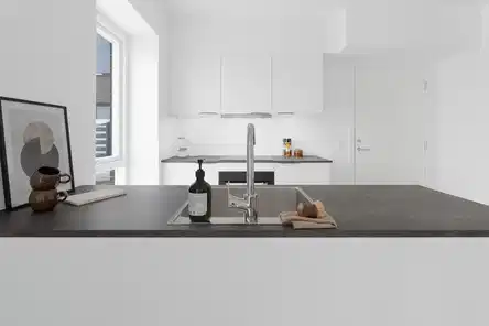 apartment Lys toværelses lejlighed med altan og vaskesøjle