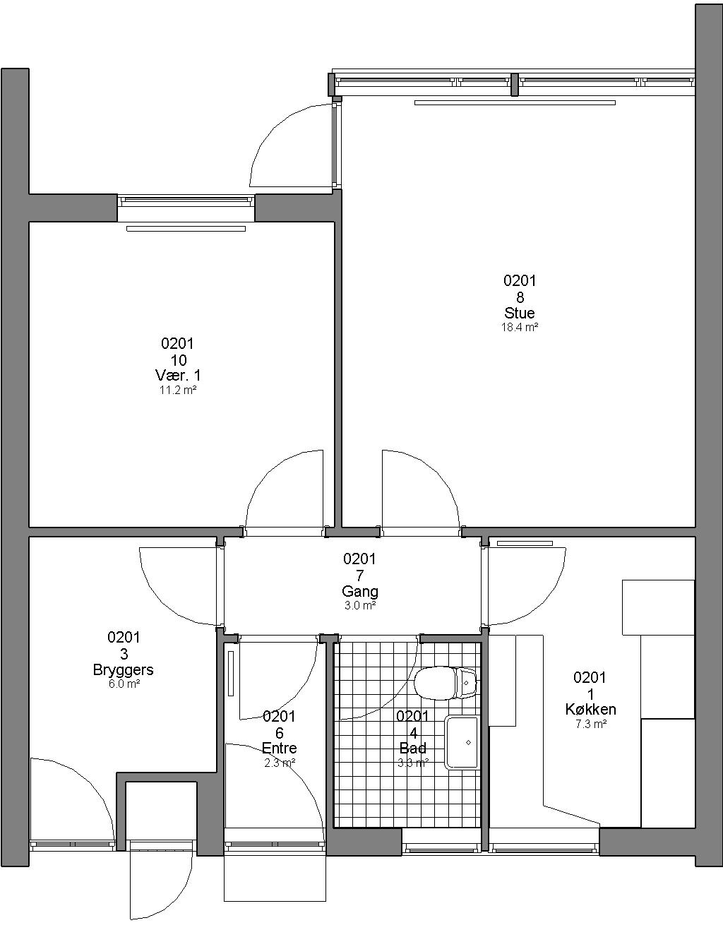 townhouse Hyggeligt etplansrækkehus 2 rum, 58 m² på Syrenvej