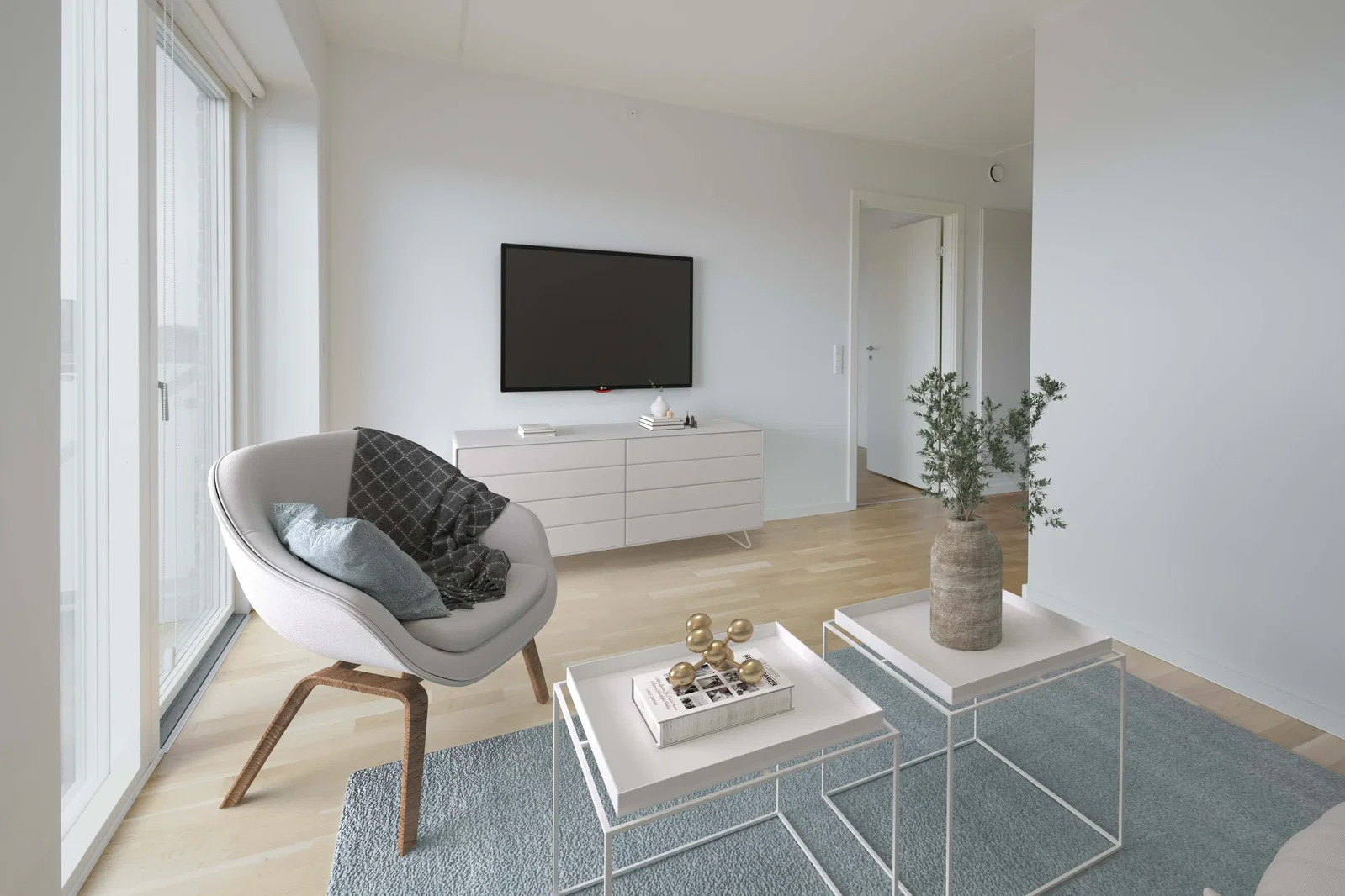 apartment 3-værelses delelejlighed med altan nær Aarhus