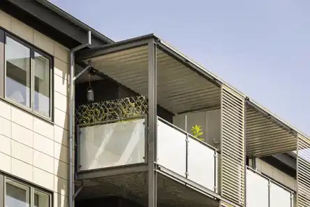 apartment Renovated housing complex with large balconies and an elevator